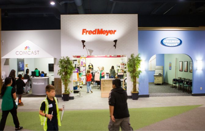 JA Biztown® combines in-class learning with a day-long visit to a simulated town.